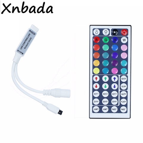 Mini RGB Led Controller With 44keys IR Remote Led Controller For 3528 5050 RGB Led Strip DC12V 6A ► Photo 1/1