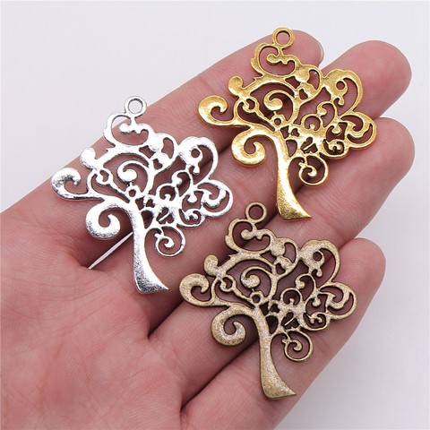 WYSIWYG 4pcs 42x37mm Charm Tree Of Life 3 Colors Life Tree Charms Life Of Tree Pendant Charms For Jewelry Making ► Photo 1/4