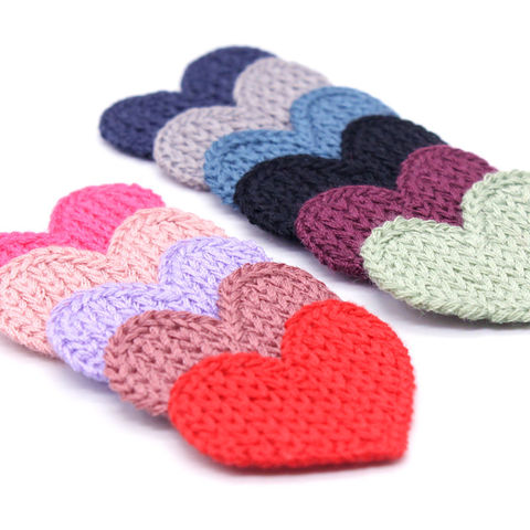 20pcs/lot 33mm Cotton Knitting heart for Home Hat Clothing Decoration Scrapbooking DIY Crafts Handmade Accessories ► Photo 1/6