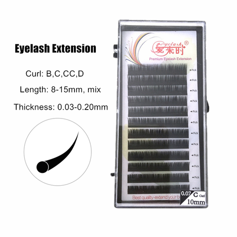 NEWCOME Korea Eyelash Extensions B C CC D Curl False Eyelashes Individual Lashes For Building Silk Volume Lashes 0.03-0.20mm ► Photo 1/6
