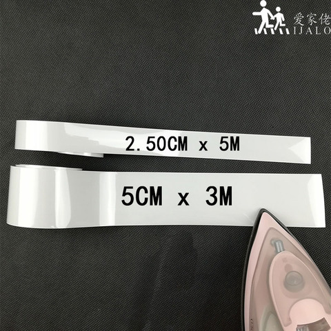 EASY DIY 5CM/2.50CM Bright silvery class Heat Transfer Reflective tape material for iron on clothing bags shoes ► Photo 1/6