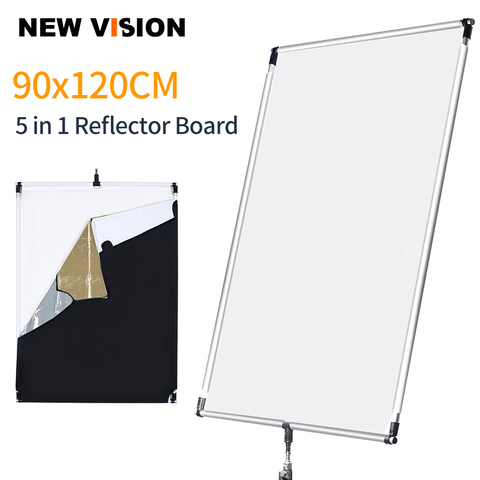 90 x 120cm 35in x  47in Sun Scrim Large 5in1 Black Silver Gold White Diffuser Reflector Aluminum Alloy Frame for Photography ► Photo 1/6