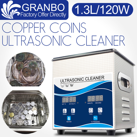 Ultrasonic Coin Cleaner 1.3L 120W Cleaning Machine for Old Coins Roman Coins metal detecting copper Gold coins ► Photo 1/6