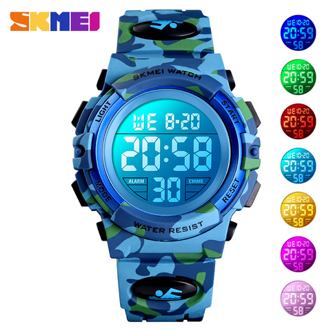 SKMEI Military Kids Sport Watches 50M Waterproof Electronic Wristwatch Stop Watch Clock Children Digital Watch For Boys Girls ► Photo 1/6
