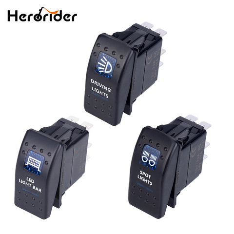 Herorider 5pin Car Boat Truck Lighted Toggle Switch 12v ON-OFF Waterproof Toggle Rocker Switch 12v Led Car Boat Switch ► Photo 1/6