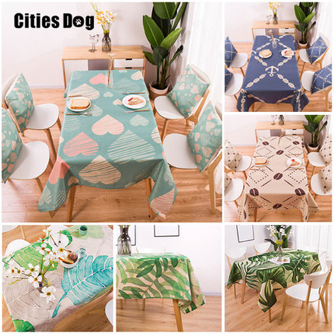 Table cloth Rectangular Pastoral style Tropical Plants Printed Tablecloth Home Protection and decoration Elegant Table cover ► Photo 1/1