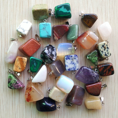 Wholesale 50pcs/lot 2022 hot selling trendy Assorted Natural stone Mixed Irregular shape pendants charms jewelry Free shipping ► Photo 1/6