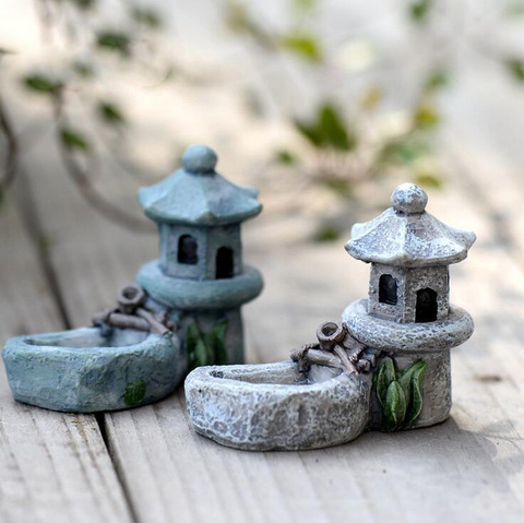 Mini Pool Tower statue resin craft home decor miniature fairy garden decoration accessories figurine Birthday Cake Car figure ► Photo 1/6