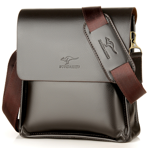Luxury Kangaroo Brand Leather Messenger Bag Man Handbag Chest Crossbody Bag For Men  Business Small Shoulder Bag Summer Male Bag ► Photo 1/6