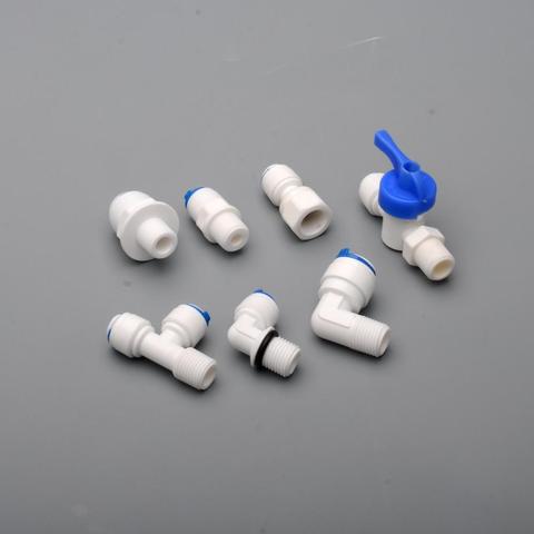 1/4 OD Internal and external thread to PE tube Quick Connector Aquarium Water Filter RO filter reverse osmosis system ► Photo 1/3