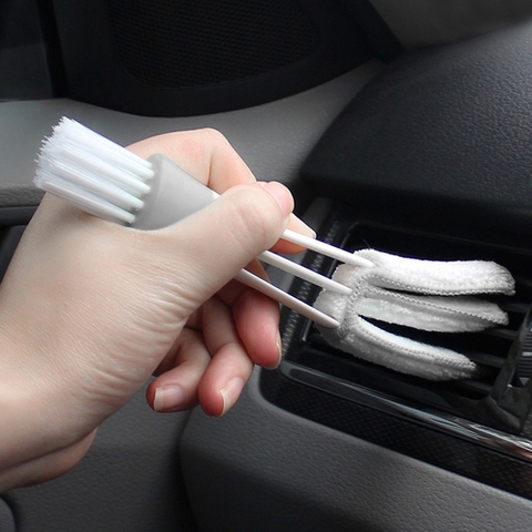 VODOOL Double Ended Car Cleaning Brush Air Conditioner Vent Slit Clean Brush Detailing Dust Removal Blinds Keyboard Duster Brush ► Photo 1/6