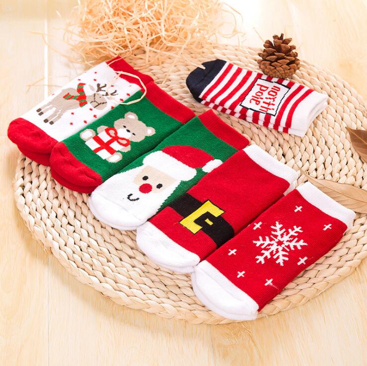 Children Cartoon Christmas Tights Soft Cotton Baby Girls Red Pantyhose  Leggings Kids Infant New Year Gifts Tights