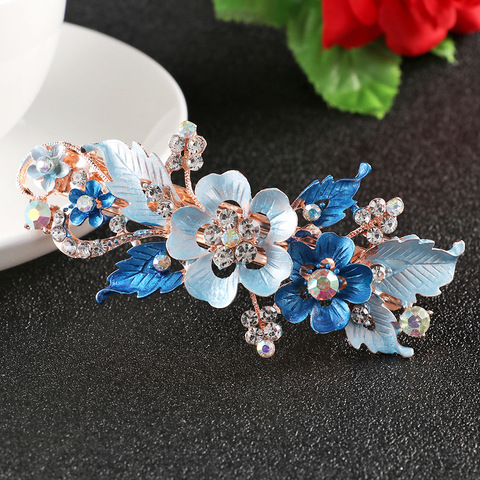 Barrette Crystal Hairpin Flower Barrettes Resin Foral Hair Clip Headwear For Woman Girls Hair Styling Accessories ► Photo 1/6