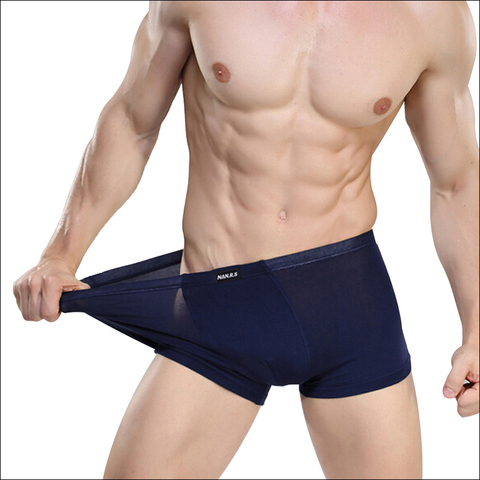 HOT Sale !!! Solid Bamboo Fiber Shorts Men Underwear Boxers Men's Boxer Modal Sexy Mens Boxer Shorts  6 Colors L-XXXL Wholesale ► Photo 1/6