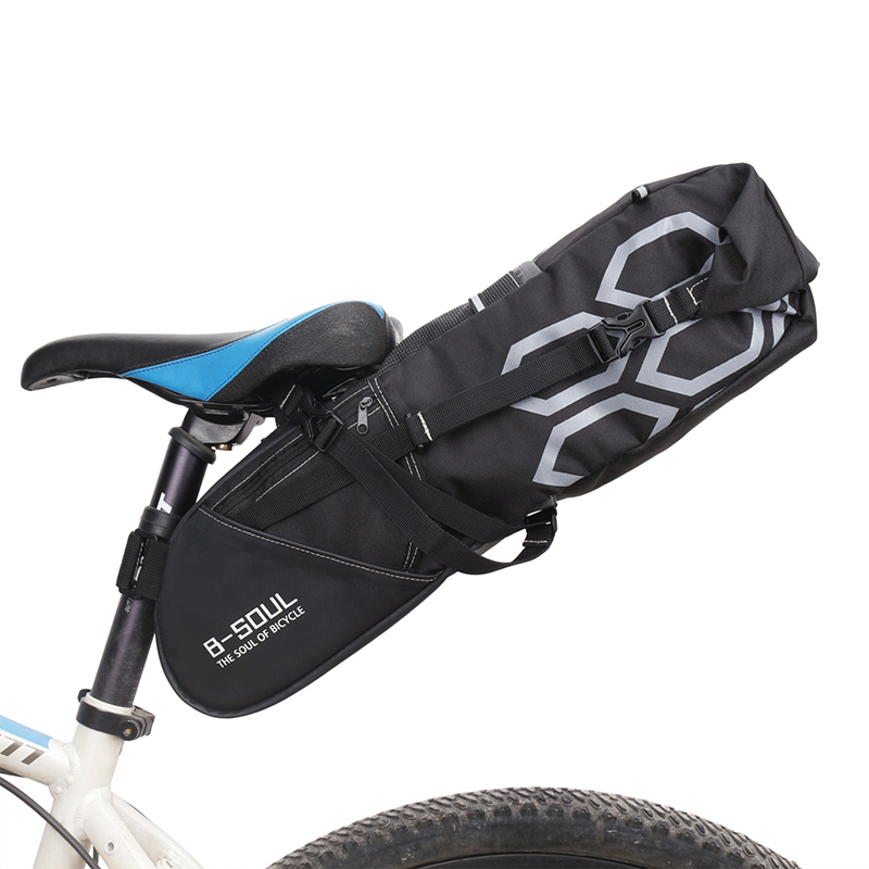 B-Soul Waterproof Bike Saddle Bag Cycling Seat Pouch Bicycle Tail Bags Rear Pannier Cycling Small Bag Cycling Accessories