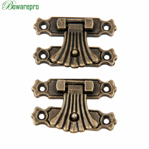 bowarepro Antique Bronze Hasps Jewelry Wooden Box Case Toggle Hasp Latch Vintage Hardware Furniture Accessories+Screws 37*27mm*2 ► Photo 1/6