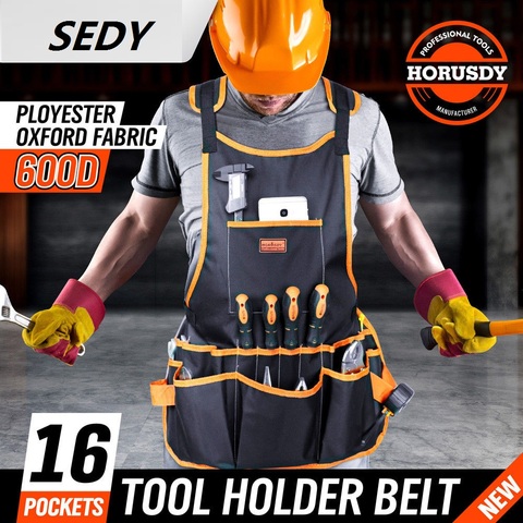 2022-SEDY Bib Apron 16 Pocket Tool Bag Woodworking Gardening Craft Mechanic Oxford Cloth for Tool Storage Organizer Tool kit ► Photo 1/6