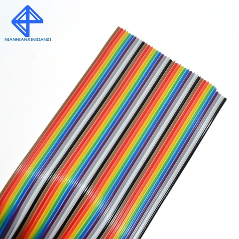 1 meter 1.27mm Spacing Pitch40 WAY 40P Flat Color Rainbow Ribbon Cable Wiring Wire For PCB DIY 40 Way Pin ► Photo 1/3