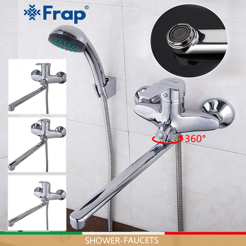 FRAP Shower Faucets bathroom bathtub faucet bath mixer shower brass waterfall faucet shower head set 300mm length outlet ► Photo 1/6