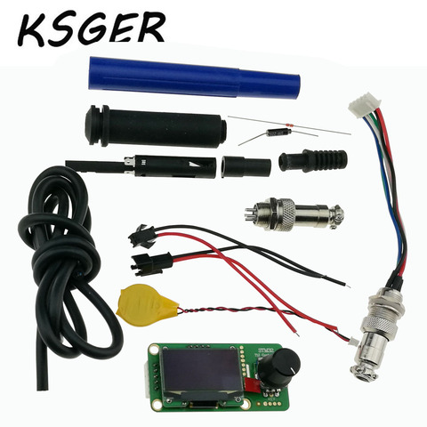 KSGER V2.1S Digital STM32 OLED 1.3 Size Screen T12 Temperature Battery Controller 5 Core Silicone Wire 9501 Soldering Handle Set ► Photo 1/3