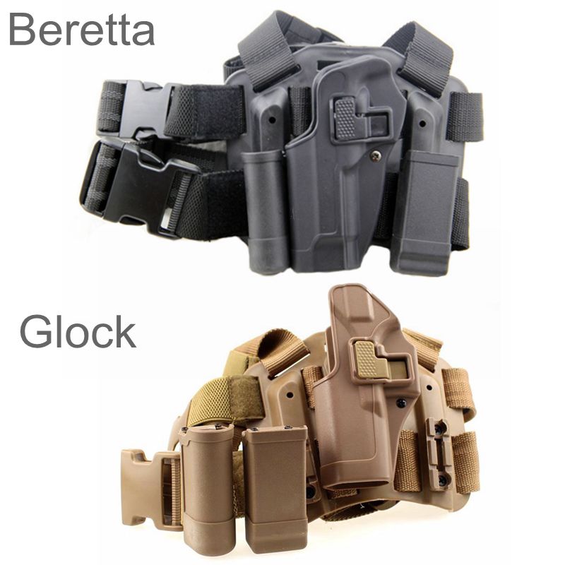 Tactical CQC Right Hand Drop Leg Thigh Pistol Holster for Glock17 19 22 23 31 32 