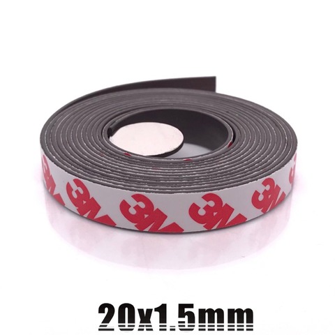 magnet 20x1.5mm self Adhesive Flexible Magnetic Strip Rubber Magnet Tape 1M Length, width 20mm ,thickness 1.5mm, 20mm x 1.5mm ► Photo 1/6