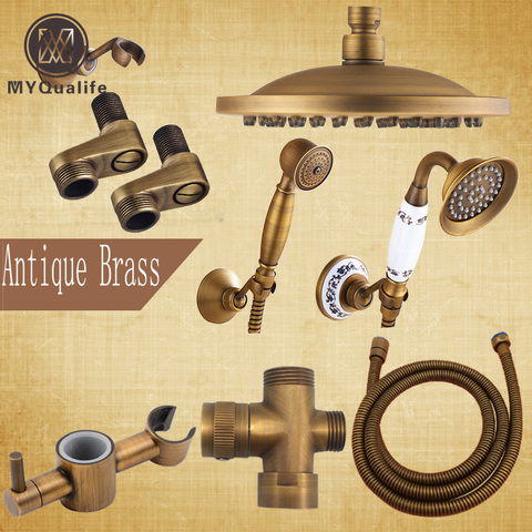 Antique Brass Bathroom Shower Faucet Accessory 8