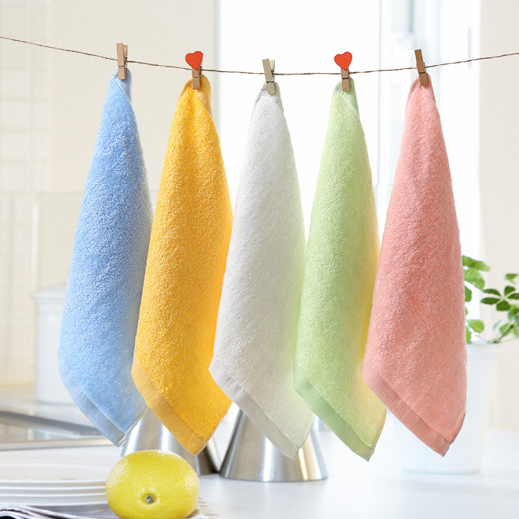 Soft Square Solid Color Bamboo Fiber Face Towel Cotton Hand Bathroom Towels. 