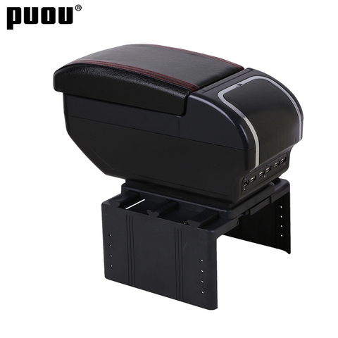 Universal Car Armrest Box Dual layer Large space Central Store Content box with cup holder ashtray USB  interface Charging Car S ► Photo 1/6