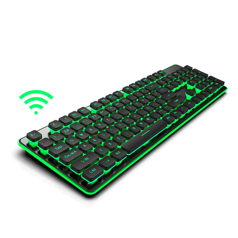 Gaming Wireless Keyboard 2.4G Mini Charging Backlit Keyboard Black/white for Laptop Desktop PC Rechargeable Lithium Battery ► Photo 1/4