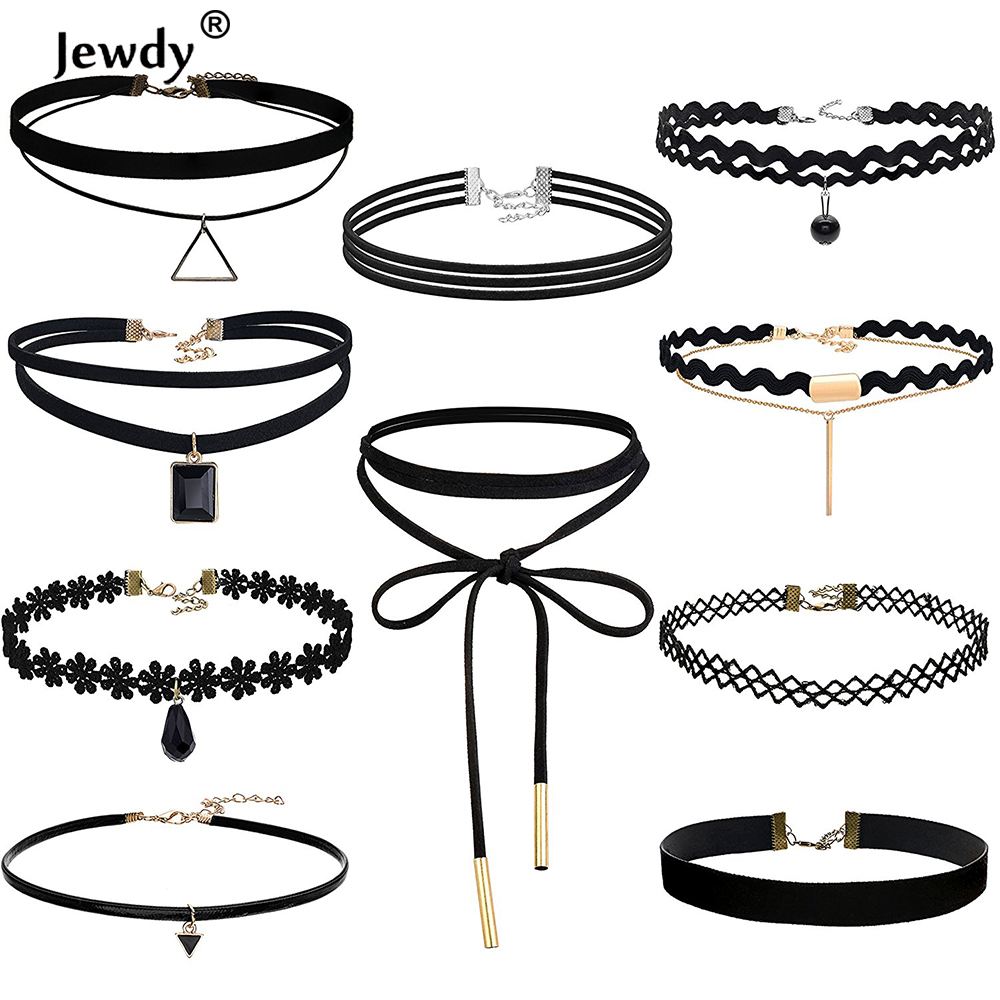 Jewdy 10 PCS/Set Choker Necklaces Set Gothic Tattoo Black Lace Leather  Velvet Neck Jewellery Women Collar Femme Charm Gifts 2022 - Price history &  Review | AliExpress Seller - Jewdy Official Store 