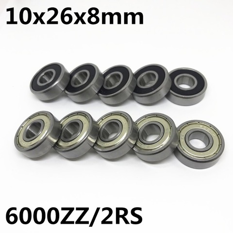 10Pcs High quality 6000ZZ 6000-2RS ball bearing 10x26x8 deep groove ball bearing 6000RS 6000 ► Photo 1/1