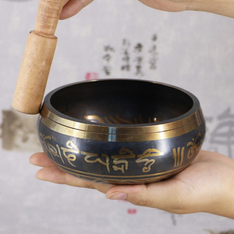 Handmade 3.15 Inch Tibetan Bell Metal Singing Bowl with Striker for Buddhism Buddhist Meditation & Healing Relaxation ► Photo 1/5