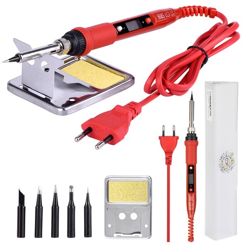 JCD 220V 80W LCD Electric Soldering iron 908S Adjustable Temperature Solder iron With quality soldering Iron Tips and kits ► Photo 1/6