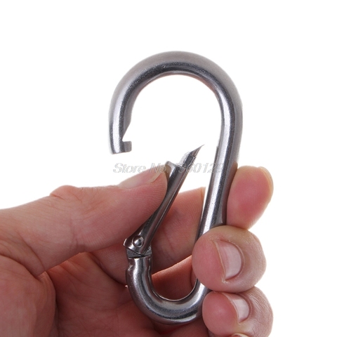 304 Stainless Steel Spring Carabiner Snap Hook Keychain Quick Link Lock Buckle 5 sizes Wholesale&DropShip ► Photo 1/6
