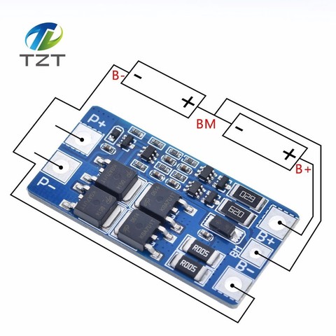 2S 10A 7.4V 18650 lithium battery protection board 8.4V balanced function/overcharged protection ► Photo 1/6