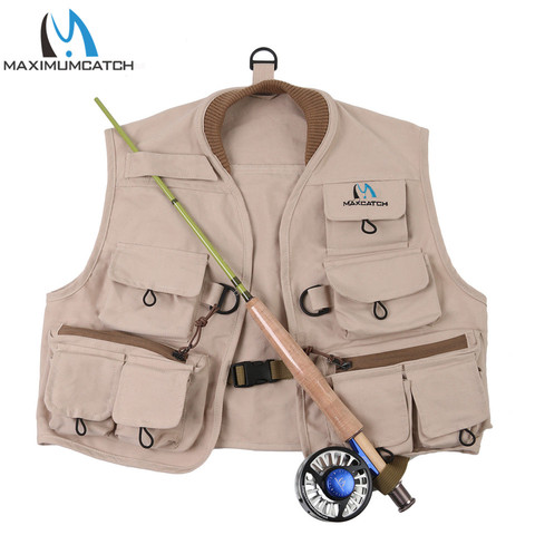 Maximumcatch Children Fly Vest Outdoor Fly Fishing Youth Vest Pack 100% cotton Khaki Jacket ► Photo 1/6