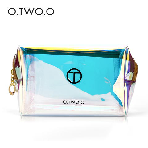 O.TWO.O Transparent Holographic Cosmetic Bag Travel Make Up Necessaries Organizer Zipper Toiletry Kit Makeup Case Pouch ► Photo 1/6