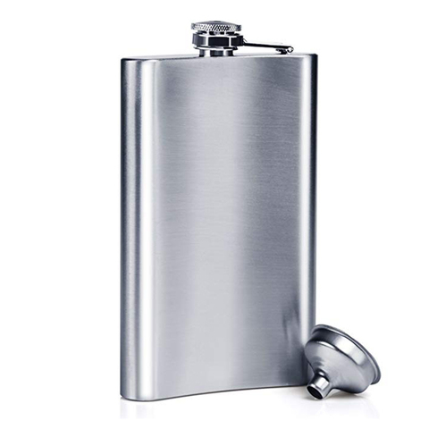 UPORS 10OZ Hip Flask with Funnel Portable Stainless Steel Pocket Flask Whiskey Vodka Alcohol Bottle Metal Screw Cap Liquor Flask ► Photo 1/6