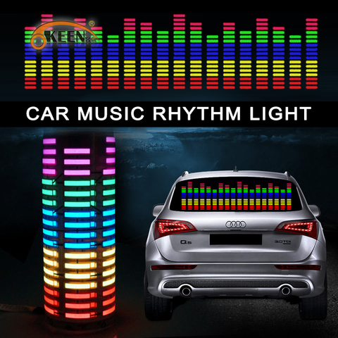 LED Car Rear Window Music Rhythm Light Sound Activated Equalizer Lamp  Sticker