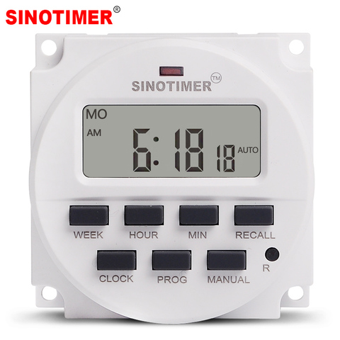 BIG LCD 1.6 Inch Digital 220V 230V AC 7 Days Programmable Timer Switch With UL Listed Relay Inside And Countdown Time Function ► Photo 1/6