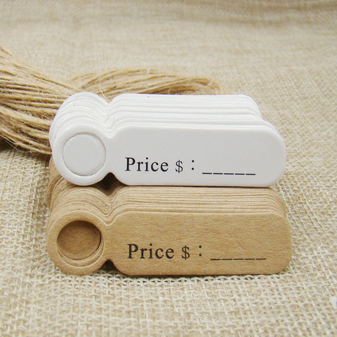 5*1.3cm cute shape kraft paper blank price label tag 100pcs +100pcs hemp string for production price tag description ► Photo 1/6
