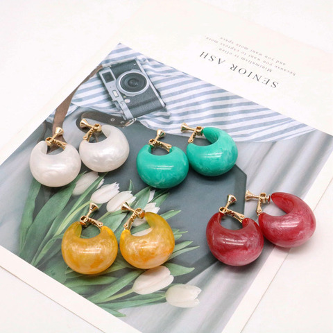 Sweet Colors Resin Clip Earring For Ear No Holes ► Photo 1/6