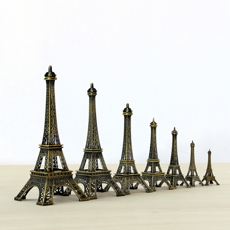 Paris Eiffel Tower Figurine Statue Vintage Alloy Model Photography Home Decor 