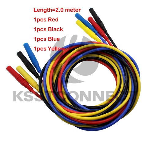 TL320 Length 2.0M High Quality 13AWG flexible silicone test leads 4mm straight Plug on both ends ► Photo 1/1