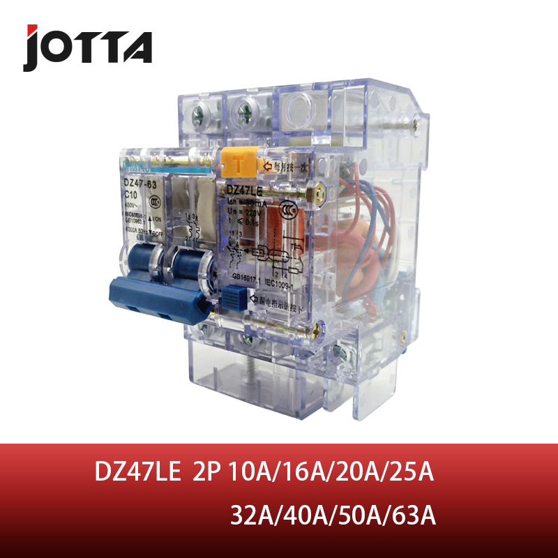 Transparent DZ47LE 2P 32A 230V~ 50HZ/60HZ Residual current Circuit breaker RCBO 