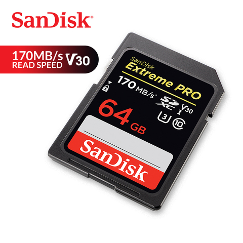 SanDisk Memory Card Extreme Pro SDXC SD Card 170MB/s Read 90MB/s Write 64GB C10 U3 V30 UHS-I 4K for Camera (SDSDXXY-064G-ZN4IN) ► Photo 1/4