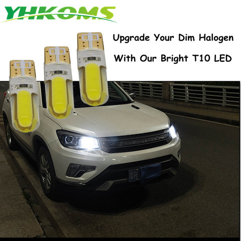 YHKOMS T10 W5W 194 car LED led license plate light COB LED marker light lamp auto Reading light Bulb 12V 6000K ► Photo 1/5