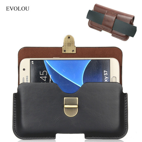 Universal Belt Clip Cover for Samsung Galaxy A51 S8 S7 A7 A5 A6 2022 J7 J5 J3 S20 S10 A01 A21 A41 Pouch Bag Waist Leather Case ► Photo 1/6