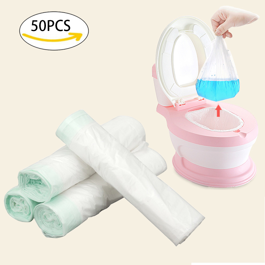 Disposable Travel Potty Liners 50 Pcs/Pack Toilet Seat Liner with Drawstring HOT 